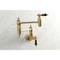 Kingston Brass KS3107PKL Duchess Wall Mount Pot Filler, Brushed Brass KS3107PKL - alternate 5